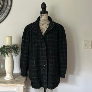 Vintage New York Girl Wool Plaid Coat